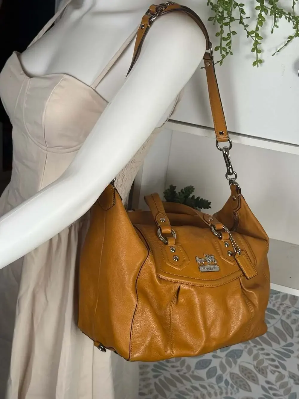 Coach Ashley Leather Satchel in Sunflower Yellow